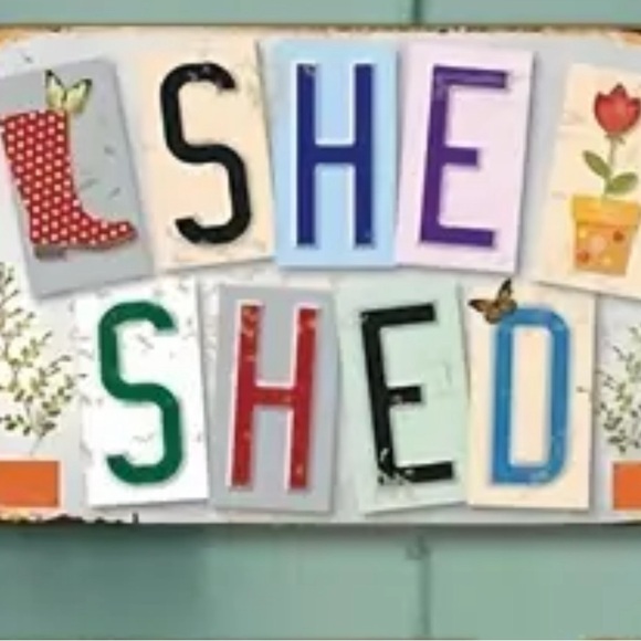 Vintage Garden And Patio-Themed Tin Signs She Sled - Picture 4 of 6